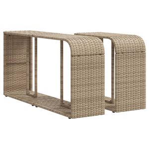 Étagère de rangement moyenne en rotin PE beige et acier thermolaqué - Product Image 2