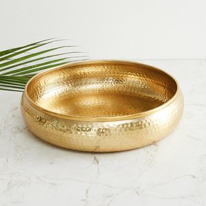 Customised Aluminium Metal Hammered Potpourri Bowl Tray Floor Vase <b>Home</b> <b>Decor</b> <b>Gifting</b> Item Modern Christmas Wedding Thanksgiving - Product Image 2