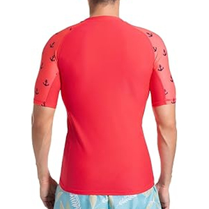 OEM Men Rash Guard Compression <b>T</b> Shirt Short Sleeve Swim Shirt UV Protection Custom Logo Wholesale Bulk - Product Image 2
