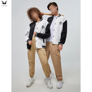เสื้อแจ็คเก็ตเบสบอลปักลายสำหรับผู้ชาย ผ้าแฟลนเนล สวมใส่สบาย ผลิตตามสั่ง ราคาขายส่ง - Product Image 5