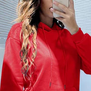 ชุดเสื้อฮู้ดและกางเกงผ้าฝ้ายอุ่นสำหรับผู้หญิง ประดับด้วยหินวิบวับ ดีไซน์ลูกไม้ พร้อมโลโก้แบรนด์ตามสั่ง - Product Image 6