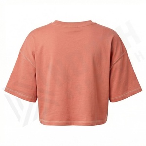 Tops Cortos de Verano para Mujer, Color Sólido Personalizado, Camiseta Simple de Manga Corta, Ropa Deportiva de Moda para Gimnasio - Product Image 2