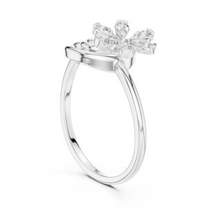 Anillo de Diamantes Cultivados en Laboratorio con Baño de Rodio Vintage ETERNAL BLOSSOM SWIRAL, Juego de Anillos de Oro Blanco de 18 Quilates para Compromiso, Boda, Fiesta, San Valentín - Product Image 2