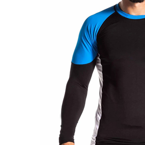 <b>Men</b> Color Blocked Rash Guard Full Sleeve <b>Compression</b> <b>Shirt</b> Quick Dry 100% Polyester UPF50+ 140g Sport Top - Product Image 4
