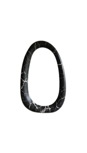 Espejo Ovalado Asimétrico Moderno de Mármol Nero Marquina, Diseño Orgánico de Lujo, Pieza Decorativa para Pared - Product Image 4