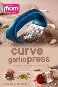 Presse-ail manuel en acier inoxydable Anax, design à bascule avec poignée incurvée, facile à nettoyer, compatible lave-vaisselle, 1 pièce, ustensiles de cuisine - Product Image 5