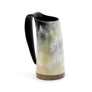 Taza de Cuerno de Búfalo Hecha a Mano, Forma Natural, Pulida, Duradera, Apta para Alimentos, Artículo Coleccionable, Decoración Rústica para el Hogar, Regalo de Boda, Moderna, NOUSHAD - Product Image 1