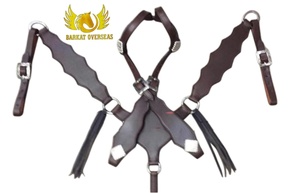 Ensemble de harnais et collier de poitrine en cuir véritable Western, durable, léger, multifonctionnel, pour l'équitation, de qualité supérieure, personnalisable - Product Image 3