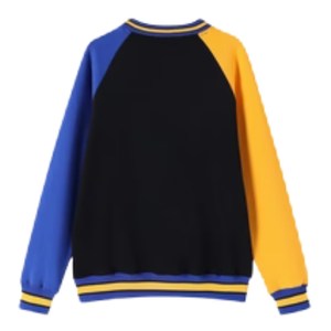 Sweat-shirt à col rond pour femme Sigma Gamma Rho Chenille Crest, noir, colorblock, manches raglan, avec poche, pull de sororité - Product Image 2