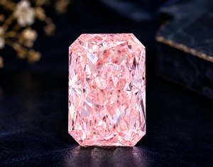 Diamant rose vif fantaisie cultivé en laboratoire, taille radiant, certifié IGI, 3,16 carats, CRAFTED CARBON, pour la fabrication de bijoux - Product Image 1