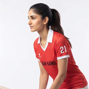 Maillot de cricket personnalisé, vêtements de sport d'équipe, maillot d'entraînement de cricket personnalisé, 100% polyester, manches courtes, col en V, hauts de maillot de cricket - Product Image 3
