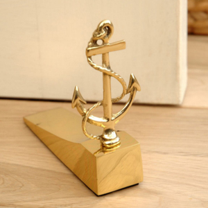 Cale de porte décorative en laiton plaqué or, style côtier, faite à la main, en métal de qualité supérieure, très vendue - Product Image 1