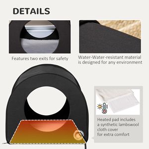Cucce e Arredi per Animali Domestici: Cuccia Invernale Impermeabile per Gatti da Interno ed Esterno per Più Gatti, Nera - Product Image 4