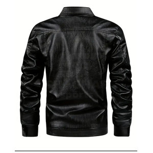 Vestes en cuir durables pour hommes, look moderne et tenue décontractée, mode streetwear quotidienne, vestes d'hiver - Product Image 2