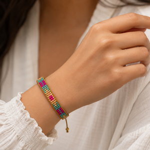 Pulsera de cuentas Miyuki coloridas hecha a mano, ajustable, estilo bohemio, tejida, para mujer, venta al por mayor, joyería personalizada - Product Image 4