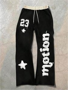 Men's Wide Leg Sweatpants Baggy Sweatpants Y2k Letter Graphic <b>Stacked</b> <b>Jogger</b> Trousers Track Pants Streetwear - Product Image 2