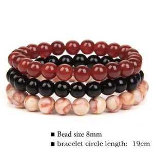 Accessoires de mode européens et américains, bracelet élastique en pierres naturelles d'agate noire, vente chaude, idée cadeau pour hommes et femmes - Product Image 3