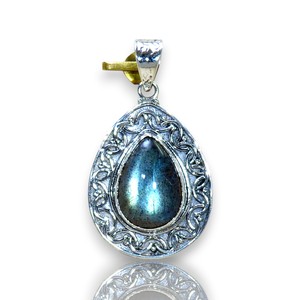 Authentique Bijoux Fantaisie en Argent Sterling 925 Poire Coupe Lunette Réglage Labradorite Pierres Précieuses Pendentif Accessoires Fine Jewelry - Product Image 1