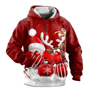 เสื้อผ้าผู้ชายมีฮู้ดแขนยาวแบบสวมหัวเสื้อสเวตเตอร์พิมพ์ลาย3D ไฟต้นไม้ขนมปังขิงเสื้อมีฮู้ดแฟชั่นตลก - Product Image 4