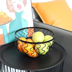 Frutero de Alambre Metálico Negro, Diseño Ondulado, Moderno y Lujoso, Centro de Mesa para Fiestas, Apto para Lavavajillas, Sin Plomo, Ecológico, Decoración de Cocina - Product Image 3