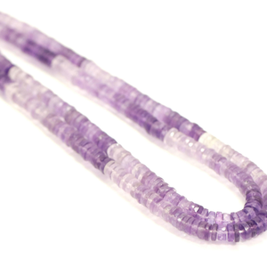 Cuentas de amatista natural en forma de neumático, lisas y con tonalidades, de 16 pulgadas, calidad AAA, cuentas planas de amatista, para joyería. - Product Image 3