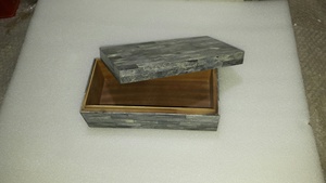Best Quality Handmade Beige White Inlay Design MDF Jewelry <b>Boxes</b> Bone Storage Set of Three for Interior Lovers' <b>Packing</b> Use - Product Image 4