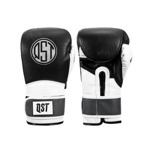 Guantes de Boxeo de Piel Sintética PU Negros y Blancos Personalizados para Hombres y Mujeres, Guantes de Boxeo para Kickboxing, Muay Thai, MMA, Venta al Por Mayor, OEM, ODM - Product Image 1