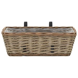Fioriera da balcone in vimini in 2 pezzi con fodera in PE 15.7 \ "fioriere e fioriere - Product Image 3