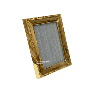 Elegant Brass Finish Hammered Border <b>Picture</b> <b>Frame</b> Premium Rectangular <b>Gold</b> Photo Holder Custom Manufacturer - Product Image 2