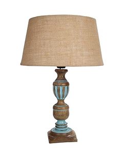Vintage Wooden Table Lamp Burlap Shade Accent Floor Lamp Rustic Farmhouse <b>Bedside</b> <b>Reading</b> <b>Light</b> - Product Image 6