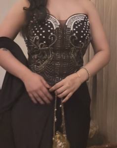 Blusa Elegante Estilo Corsé para Saree Marrón, Atuendo Contemporáneo para Fiestas Indias, Recepciones de Boda, Secado Rápido - Product Image 3