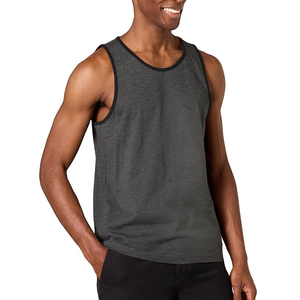 Camiseta sin mangas para hombre WOLFORD SPORTS, de peso pesado, mezcla de poliéster/algodón, de secado rápido, con logo personalizado frontal/trasero, estilo urbano, al por mayor - Product Image 1
