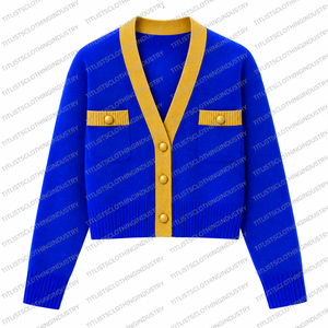 Pulls à col en V de haute qualité très demandés pour les sororités, les fraternités, les écoles, les collèges, les universités, avec logos, cardigans tricotés - Product Image 1