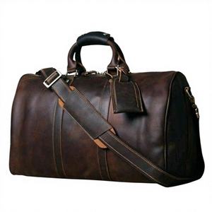 Sac de voyage unisexe en cuir véritable, résistant à l'eau, portable, grande capacité, durable, impression de logo personnalisé, haute qualité, Inde - Product Image 1