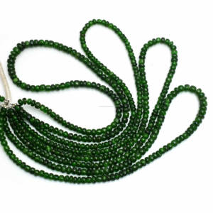 Forme de rondelle lisse de diopside de chrome naturel 16 pouces de perles de pierres précieuses en vrac faisant des bracelets faisant des bijoux - Product Image 2