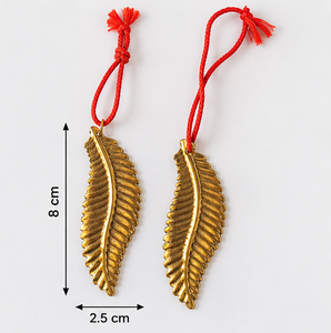 AK Laiton Attrayant Feuille Conception En Métal De Noël Décor Suspendu Lot De 2 Avec Finition Dorée Pour Ornements D'arbre/Décor De Noël - Product Image 5