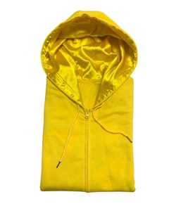 Sweat-shirt unisexe à fermeture éclair avec doublure en satin, sweat-shirt d'hiver uni pour homme, en coton molletonné, écologique, coupe-vent - Product Image 1