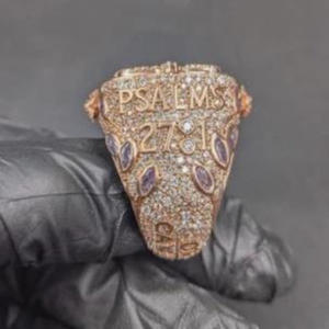 Bague Statement en Argent Sterling 925, Sertie de Moissanite Micro-Pavée, Style Hip-Hop, Bijou de Fiançailles pour Rappeur - Product Image 5