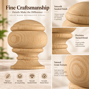 Modern White Oak Staircase Newel <b>Post</b> <b>Cap</b> | Durable Solid <b>Wood</b> Stair Parts - Product Image 2