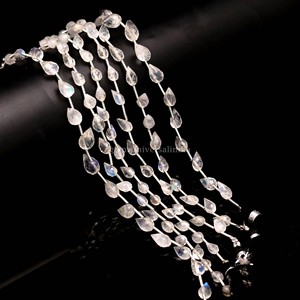 Natural Rainbow Moonstone Faceted Drop Beads 5MM 7MM Teardrop Moonstone Beads Wholesale Bulk 8 Inch Strand For Jewelry Making - Product Image 6