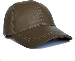 Luxury Blank Genuine Leather <b>Cap</b> Custom Embroidery Metal Badge Strap Back Leather Dad <b>Hat</b> Supplier - Product Image 1