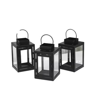 Modern Iron Lantern Candle Holder <b>Heat</b> Resistant Home Decoration Black Metal Frame Design for Table Use - Product Image 4