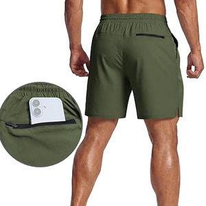 Shorts décontractés basiques en coton pour hommes, taille élastique, couleur unie, pour l'été, OEM, personnalisation de marque, vente en gros - Product Image 6