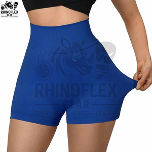 Short de yoga sans couture taille mi-haute pour femme, respirant, à compression, avec logo personnalisé, en tissu Spandex/Polyester, idéal pour la course et le cyclisme – Prix abordable - Product Image 6