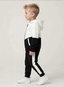ONETEN APPARELS Ensemble de survêtement pour bébés garçons, sweat-shirt à capuche zippé et pantalon de jogging, color block, tenue décontractée d'automne, manches longues - Product Image 2
