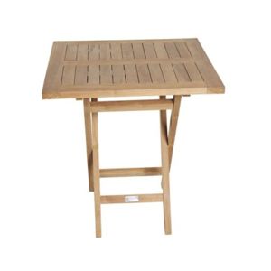 Table à manger pliante en bois massif carrée, écologique, imperméable, durable, design rustique moderne pour la maison et l'extérieur - Product Image 1