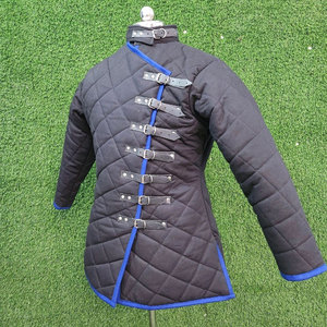 Black Medieval Gambeson Quilted Padded Coat Thick Canvas Cotton Coat For HEMA LARP <b>Jacket</b> Reenactment Clothing 2026 - Product Image 4