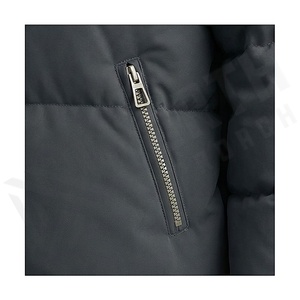 Women's Quilted Jacket Black Full Sleeve Stand Collar Zipper Closure Winter Thick Polyester Filling Short Length - Product Image 5
