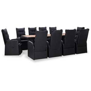Conjunto de Comedor de Jardín para Exteriores en Color Negro - Product Image 1
