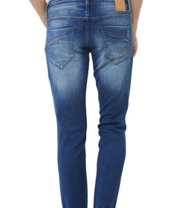 กางเกงยีนส์เดนิมทรงตรงสไตล์ญี่ปุ่นสำหรับผู้ชายสุดเท่ สีเข้ม ล้างสีแบบดาร์กวอช พร้อมกระเป๋าปักโลโก้ตามสั่ง - Product Image 2